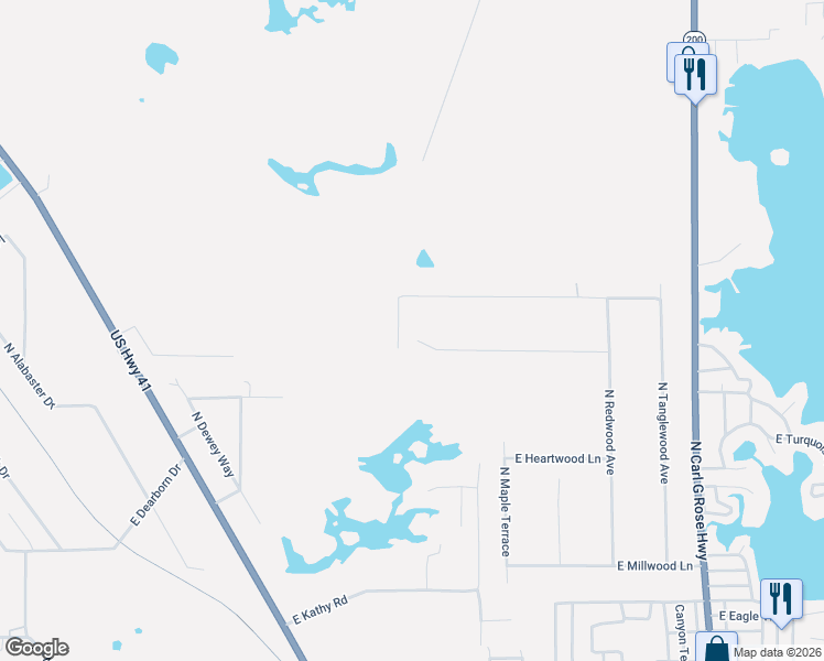 map of restaurants, bars, coffee shops, grocery stores, and more near 5363 North Oldwood Point in Hernando