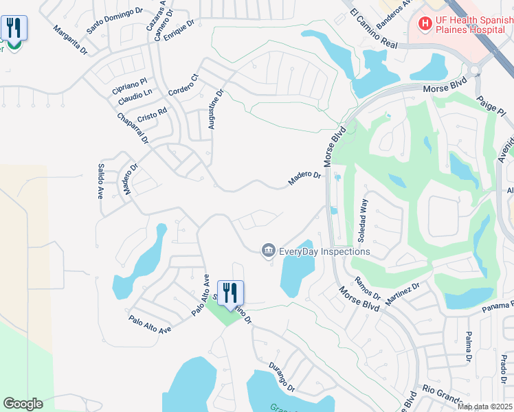 map of restaurants, bars, coffee shops, grocery stores, and more near 1817 San Gabriel Street in The Villages