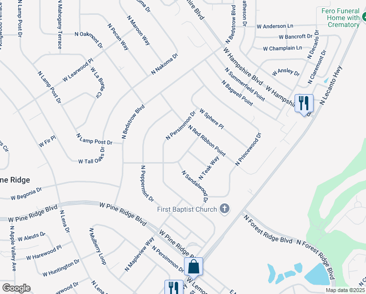map of restaurants, bars, coffee shops, grocery stores, and more near 1373 W Pinehill Dr in Beverly Hills