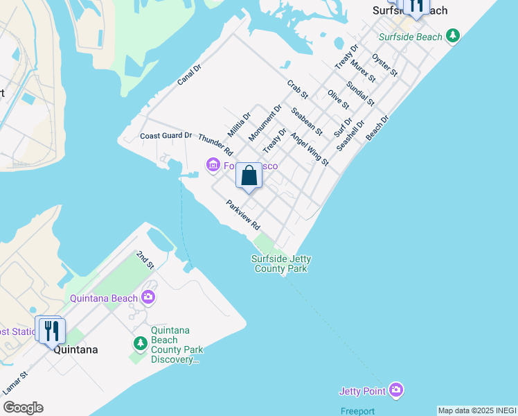 map of restaurants, bars, coffee shops, grocery stores, and more near 1302 Middle Drive in Surfside Beach