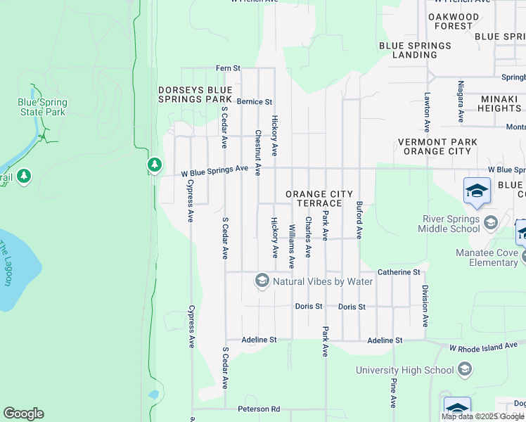 map of restaurants, bars, coffee shops, grocery stores, and more near 523 Chestnut Avenue in Orange City