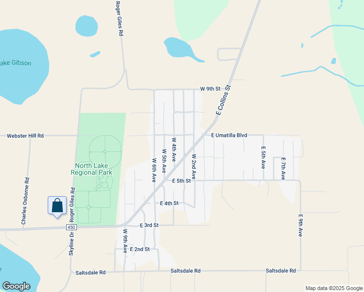 map of restaurants, bars, coffee shops, grocery stores, and more near 40649 West 3rd Avenue in Umatilla