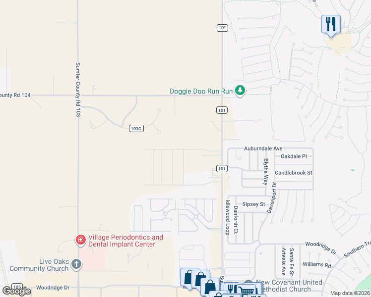 map of restaurants, bars, coffee shops, grocery stores, and more near 4873 Northeast 126th Place in Oxford