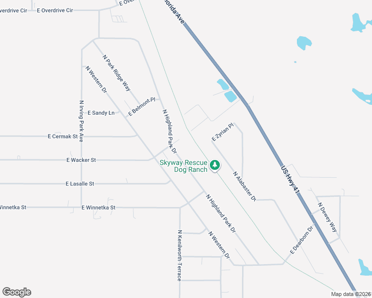 map of restaurants, bars, coffee shops, grocery stores, and more near 5355 North Highland Park Drive in Hernando