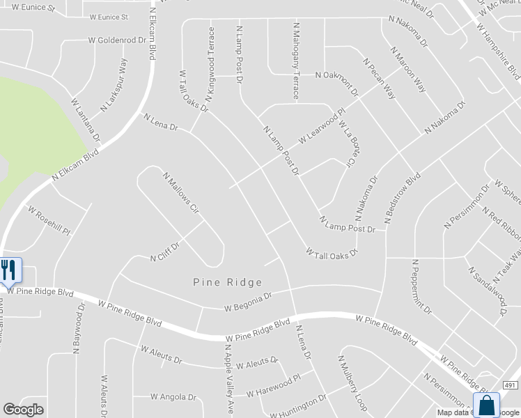 map of restaurants, bars, coffee shops, grocery stores, and more near 5387 North Lena Drive in Beverly Hills