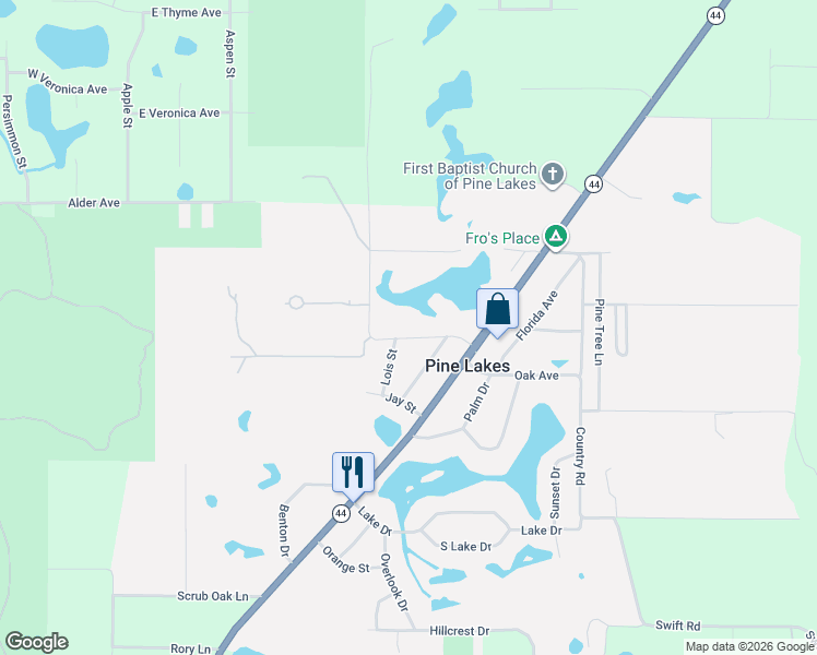 map of restaurants, bars, coffee shops, grocery stores, and more near 31617 Spruce Drive in Eustis