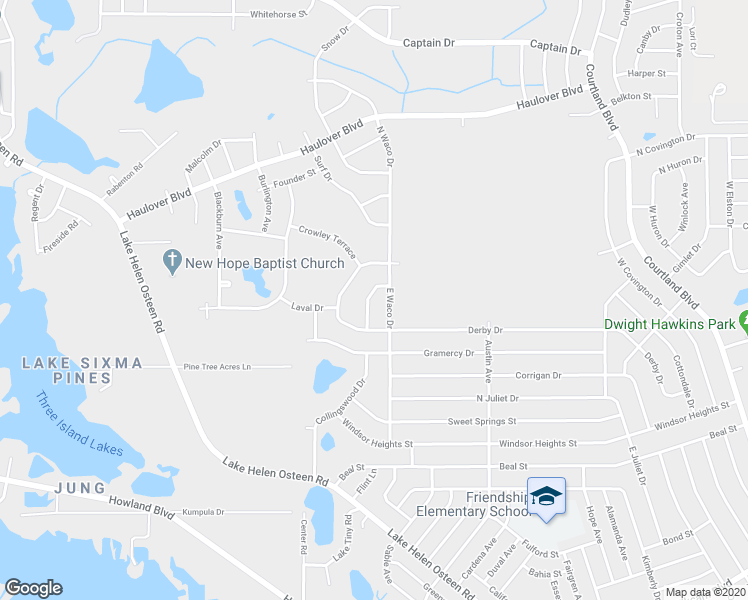 map of restaurants, bars, coffee shops, grocery stores, and more near 2743 Sanger Terrace in Deltona