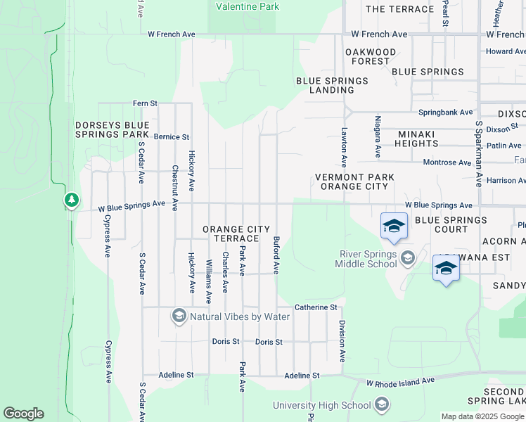 map of restaurants, bars, coffee shops, grocery stores, and more near 415 Lancaster Avenue in Orange City
