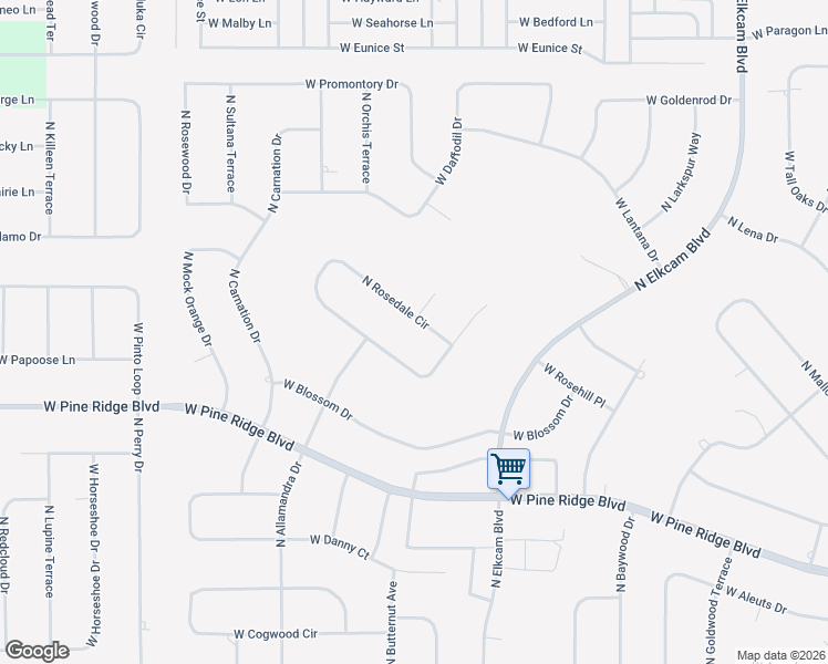 map of restaurants, bars, coffee shops, grocery stores, and more near 5430 North Rosedale Circle in Beverly Hills