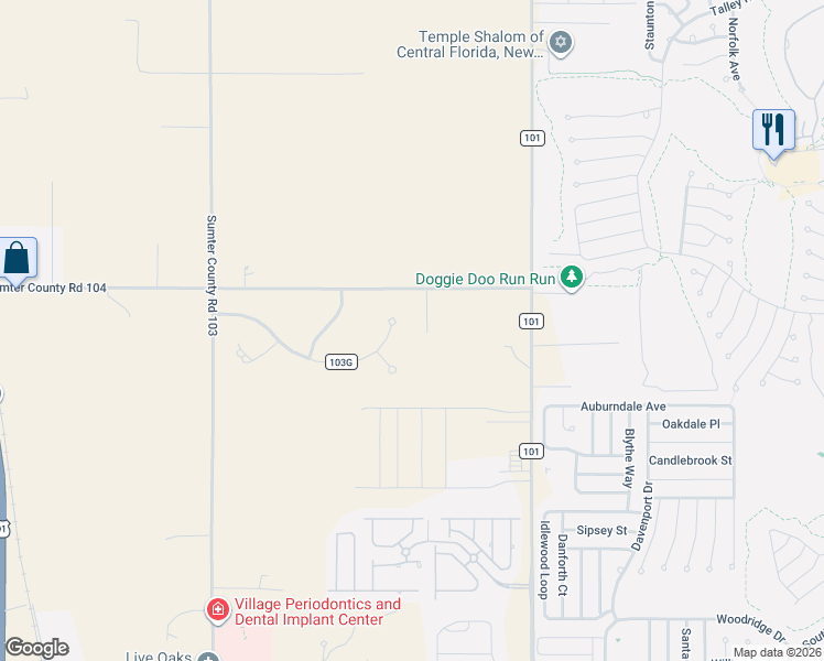map of restaurants, bars, coffee shops, grocery stores, and more near 4943 County Road 103G in Oxford