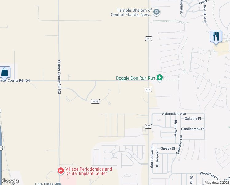 map of restaurants, bars, coffee shops, grocery stores, and more near 4943 County Road 103G in Oxford