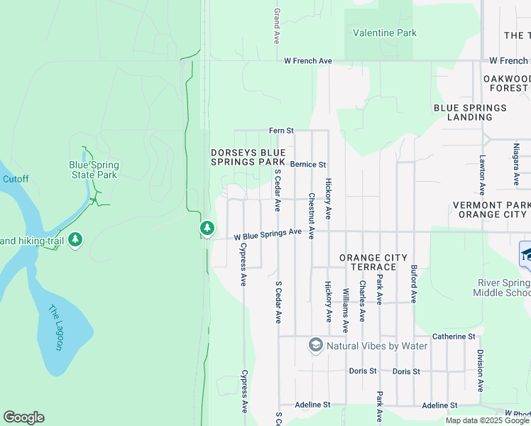 map of restaurants, bars, coffee shops, grocery stores, and more near 337 Orange Avenue in Orange City