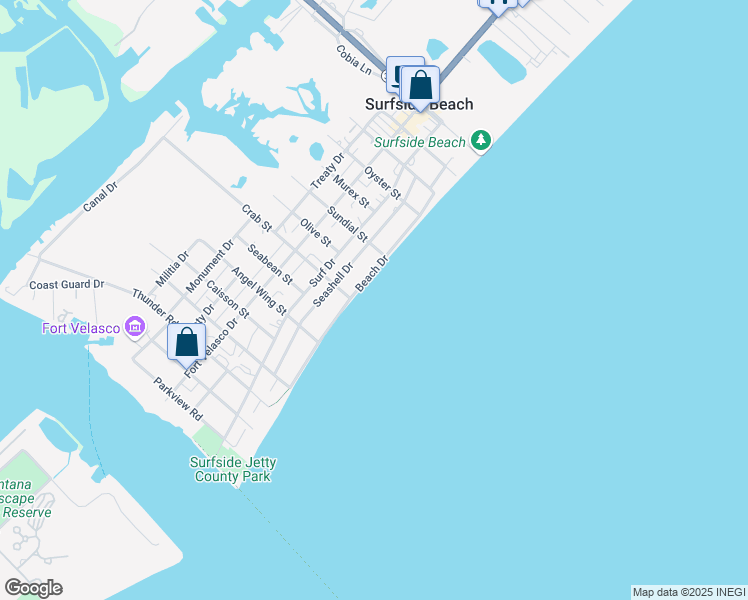 map of restaurants, bars, coffee shops, grocery stores, and more near 611 Beach Drive in Surfside Beach