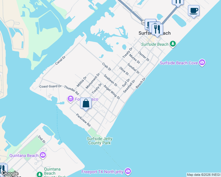 map of restaurants, bars, coffee shops, grocery stores, and more near 824 Surf Drive in Surfside Beach