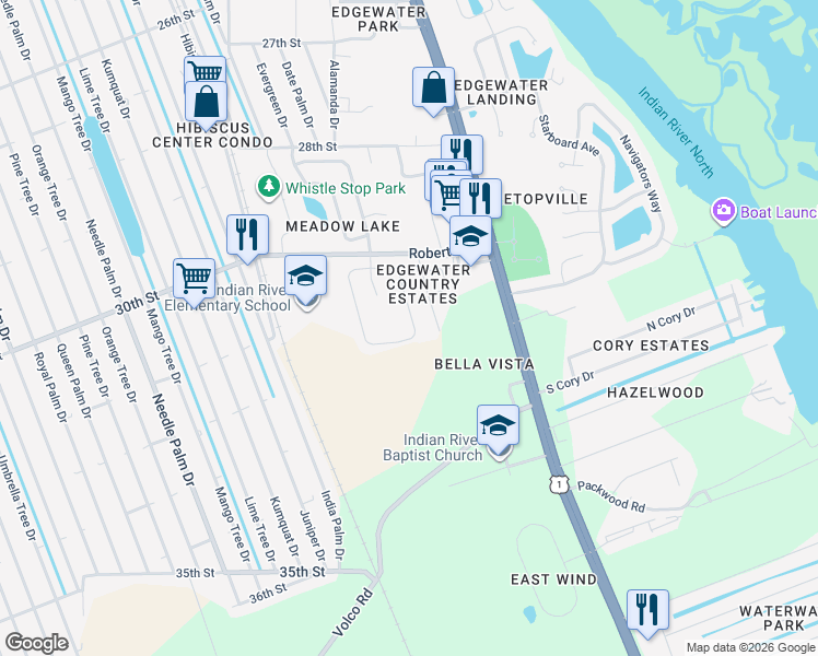 map of restaurants, bars, coffee shops, grocery stores, and more near 219 Old Mill Pond Road in Edgewater