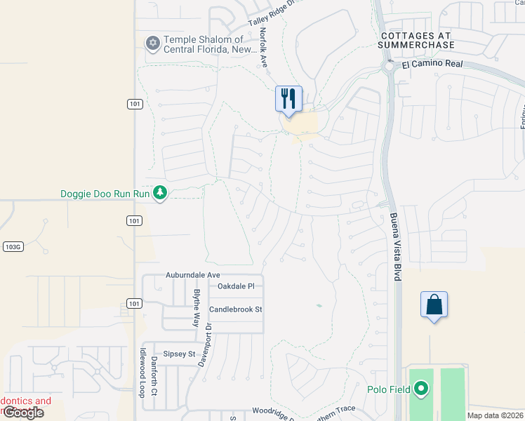 map of restaurants, bars, coffee shops, grocery stores, and more near 1295 Northbrook Place in The Villages