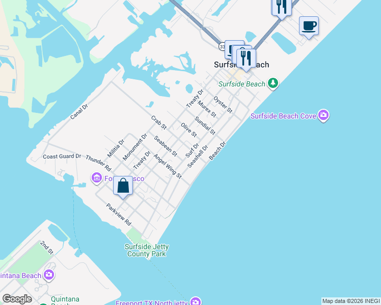 map of restaurants, bars, coffee shops, grocery stores, and more near 717 Surf Drive in Surfside Beach
