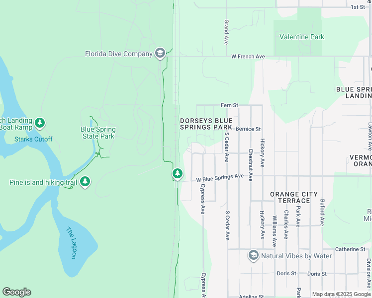 map of restaurants, bars, coffee shops, grocery stores, and more near 290 Redwood Avenue in Orange City