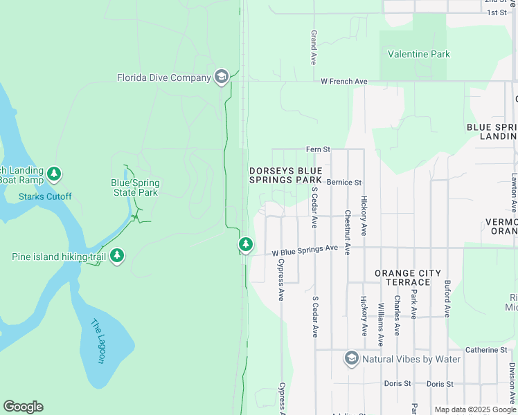 map of restaurants, bars, coffee shops, grocery stores, and more near 290 Redwood Avenue in Orange City