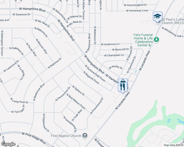 map of restaurants, bars, coffee shops, grocery stores, and more near 5676 North Summerfield Point in Citrus Springs