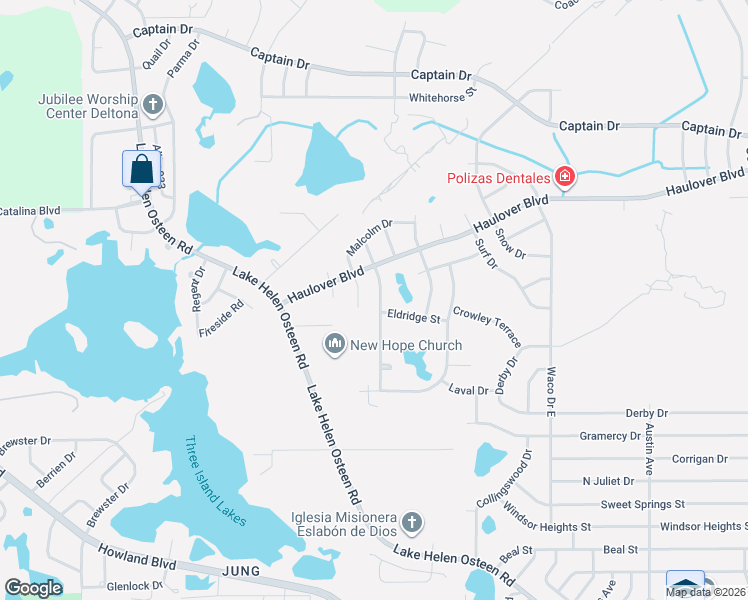 map of restaurants, bars, coffee shops, grocery stores, and more near 2920 Blackburn Avenue in Deltona