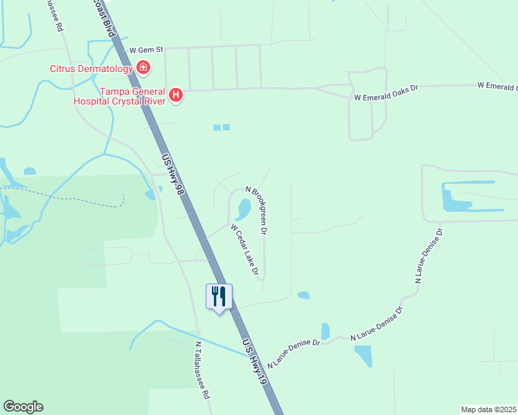 map of restaurants, bars, coffee shops, grocery stores, and more near 5856 North Brookgreen Drive in Crystal River