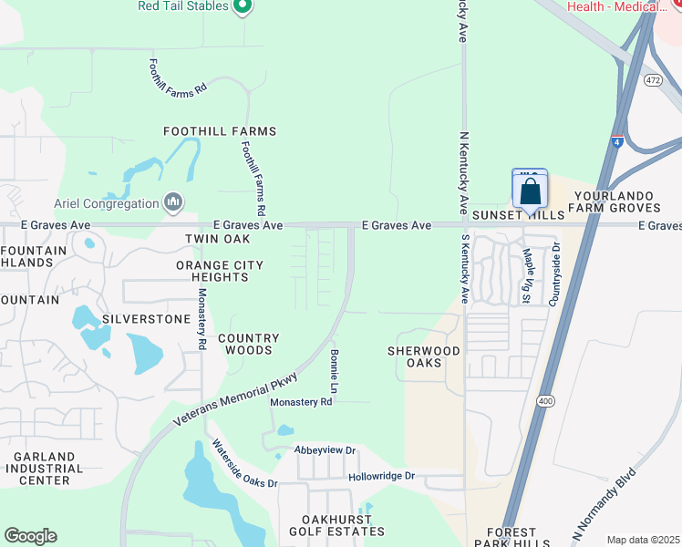 map of restaurants, bars, coffee shops, grocery stores, and more near 330 Bonnie Lane in Orange City