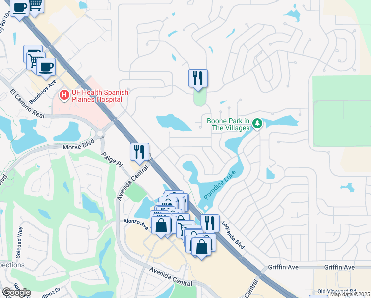map of restaurants, bars, coffee shops, grocery stores, and more near 1020 Vermont Avenue in Lady Lake