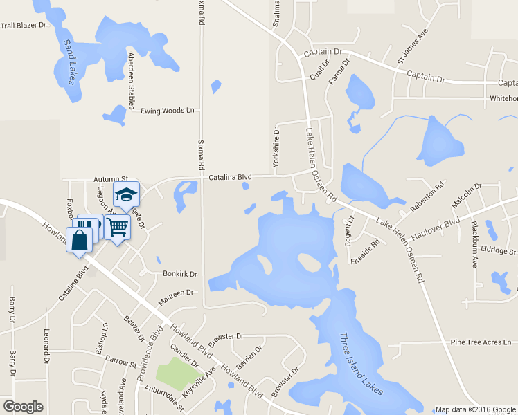 map of restaurants, bars, coffee shops, grocery stores, and more near 1977 Catalina Boulevard in Deltona