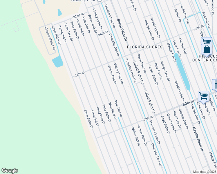 map of restaurants, bars, coffee shops, grocery stores, and more near 2718 Yule Tree Drive in Edgewater