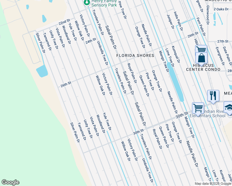 map of restaurants, bars, coffee shops, grocery stores, and more near 2724 Umbrella Tree Drive in Edgewater