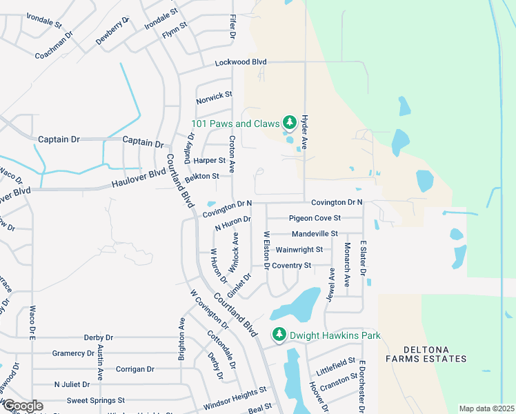 map of restaurants, bars, coffee shops, grocery stores, and more near 3027 North Covington Drive in Deltona
