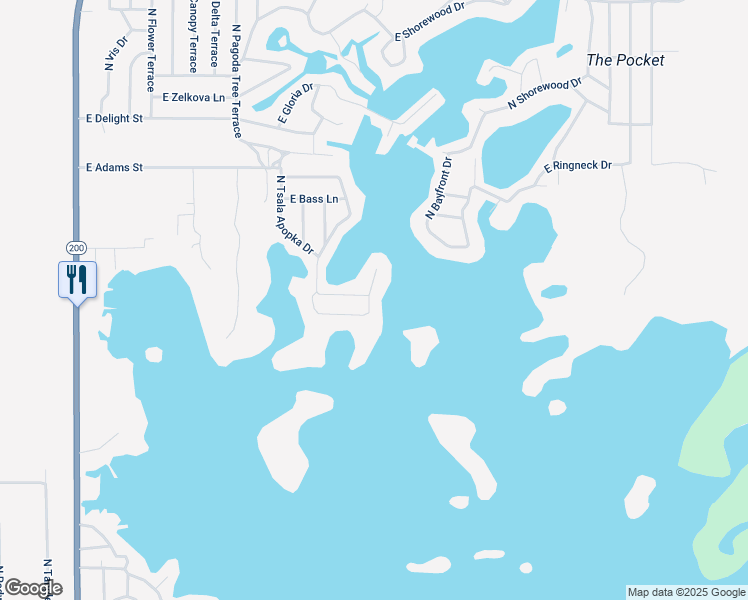 map of restaurants, bars, coffee shops, grocery stores, and more near 5861 North Whisper Point in Hernando