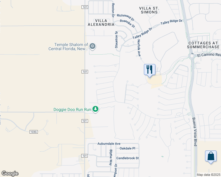 map of restaurants, bars, coffee shops, grocery stores, and more near 3655 Worth Cir in The Villages