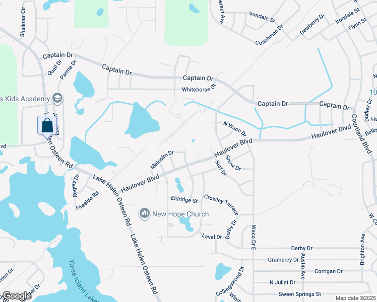 map of restaurants, bars, coffee shops, grocery stores, and more near 2999 Burlington Avenue in Deltona