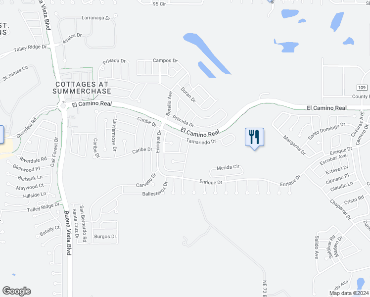 map of restaurants, bars, coffee shops, grocery stores, and more near 1420 Fortaleza Drive in The Villages