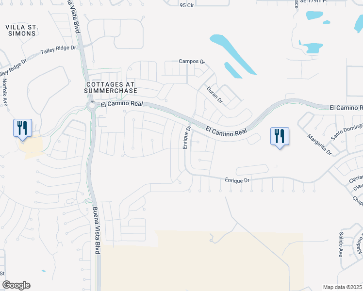 map of restaurants, bars, coffee shops, grocery stores, and more near 1419 Carrillo Street in The Villages