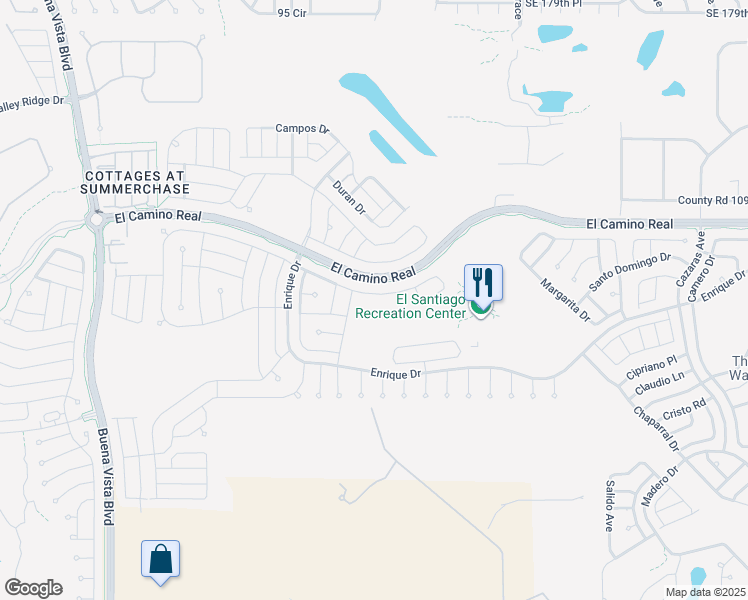 map of restaurants, bars, coffee shops, grocery stores, and more near 2457 Tamarindo Drive in The Villages