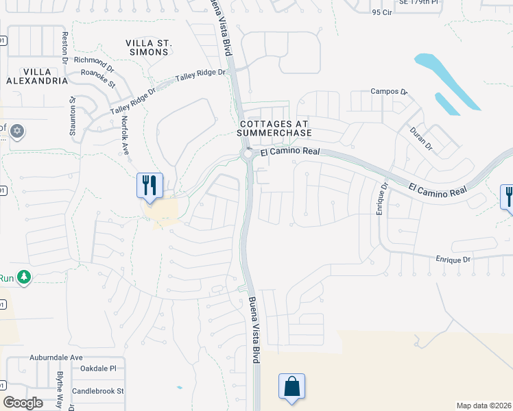 map of restaurants, bars, coffee shops, grocery stores, and more near 1420 Azteca Loop in The Villages