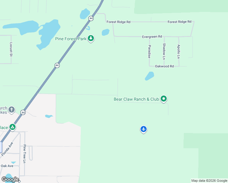 map of restaurants, bars, coffee shops, grocery stores, and more near 32741 Pine Road in Eustis