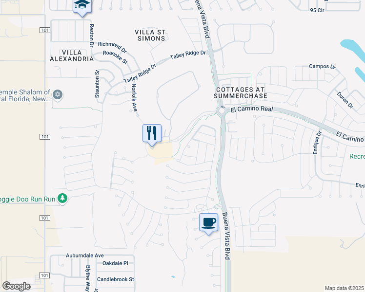 map of restaurants, bars, coffee shops, grocery stores, and more near 1684 Oak Forest Drive in The Villages