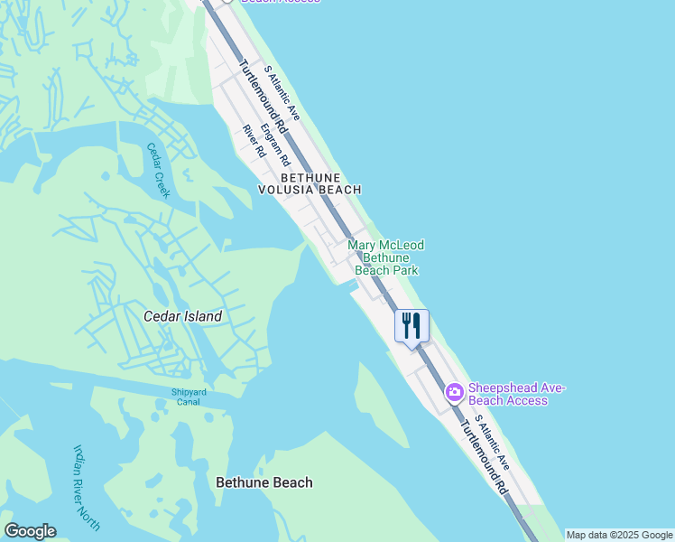 map of restaurants, bars, coffee shops, grocery stores, and more near 6640 Engram Road in New Smyrna Beach