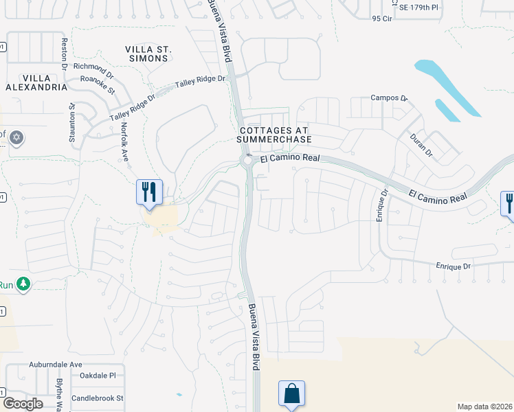 map of restaurants, bars, coffee shops, grocery stores, and more near 1420 Azteca Loop in The Villages