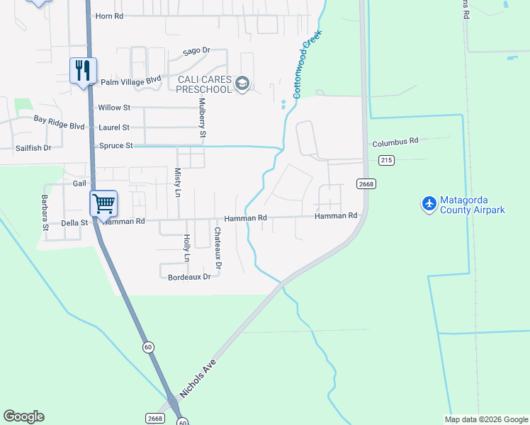 map of restaurants, bars, coffee shops, grocery stores, and more near 2602 Palmetto Drive in Bay City
