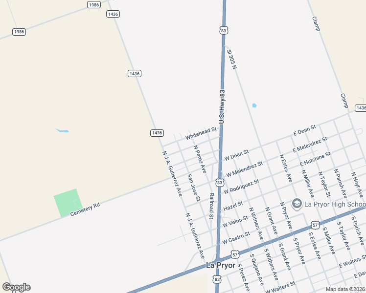 map of restaurants, bars, coffee shops, grocery stores, and more near 921 North Burton Avenue in La Pryor