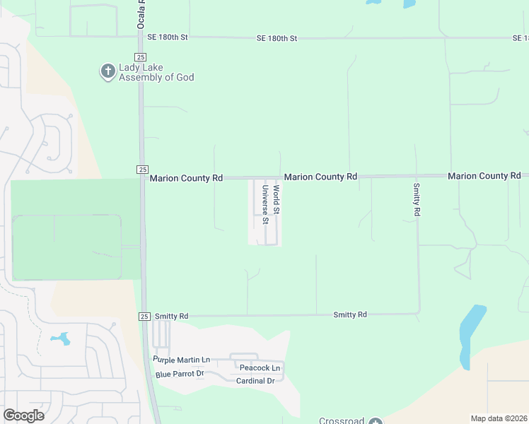 map of restaurants, bars, coffee shops, grocery stores, and more near 1920 Marion County Road in Weirsdale