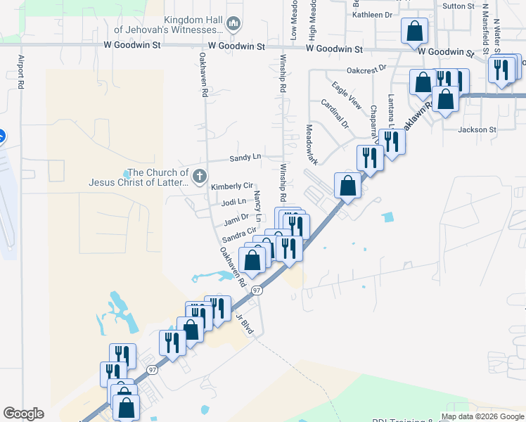 map of restaurants, bars, coffee shops, grocery stores, and more near 821 Nancy Lane in Pleasanton