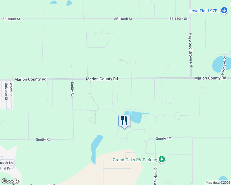 map of restaurants, bars, coffee shops, grocery stores, and more near 2802 Marion County Road in Weirsdale