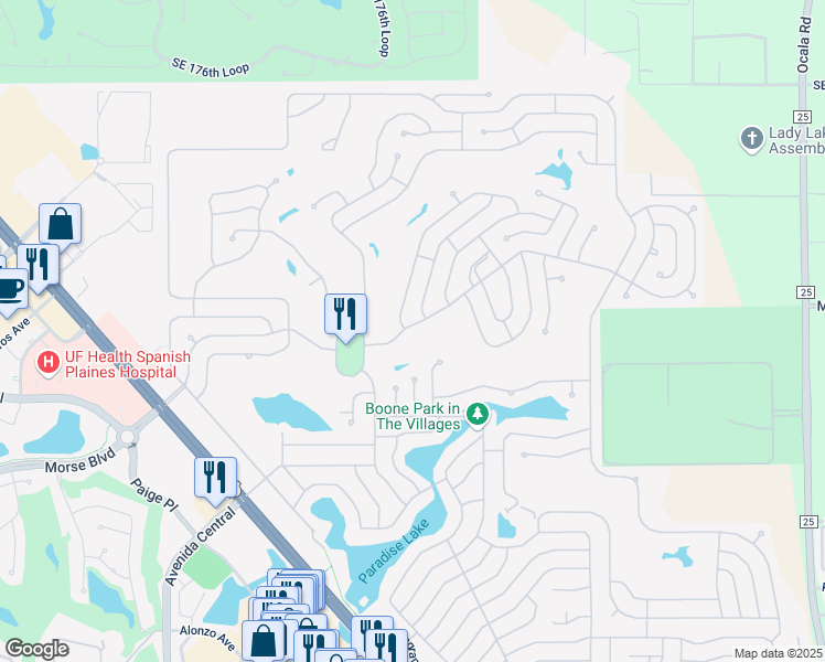 map of restaurants, bars, coffee shops, grocery stores, and more near 917 Saint Andrews Boulevard in Lady Lake