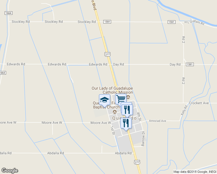 map of restaurants, bars, coffee shops, grocery stores, and more near 759 McDavid Road in Quemado